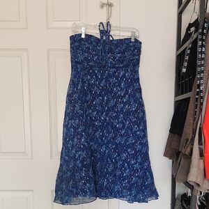 Berenice The Coolest Girl Blue Silk Blend Halter Dress Size 38/US 10